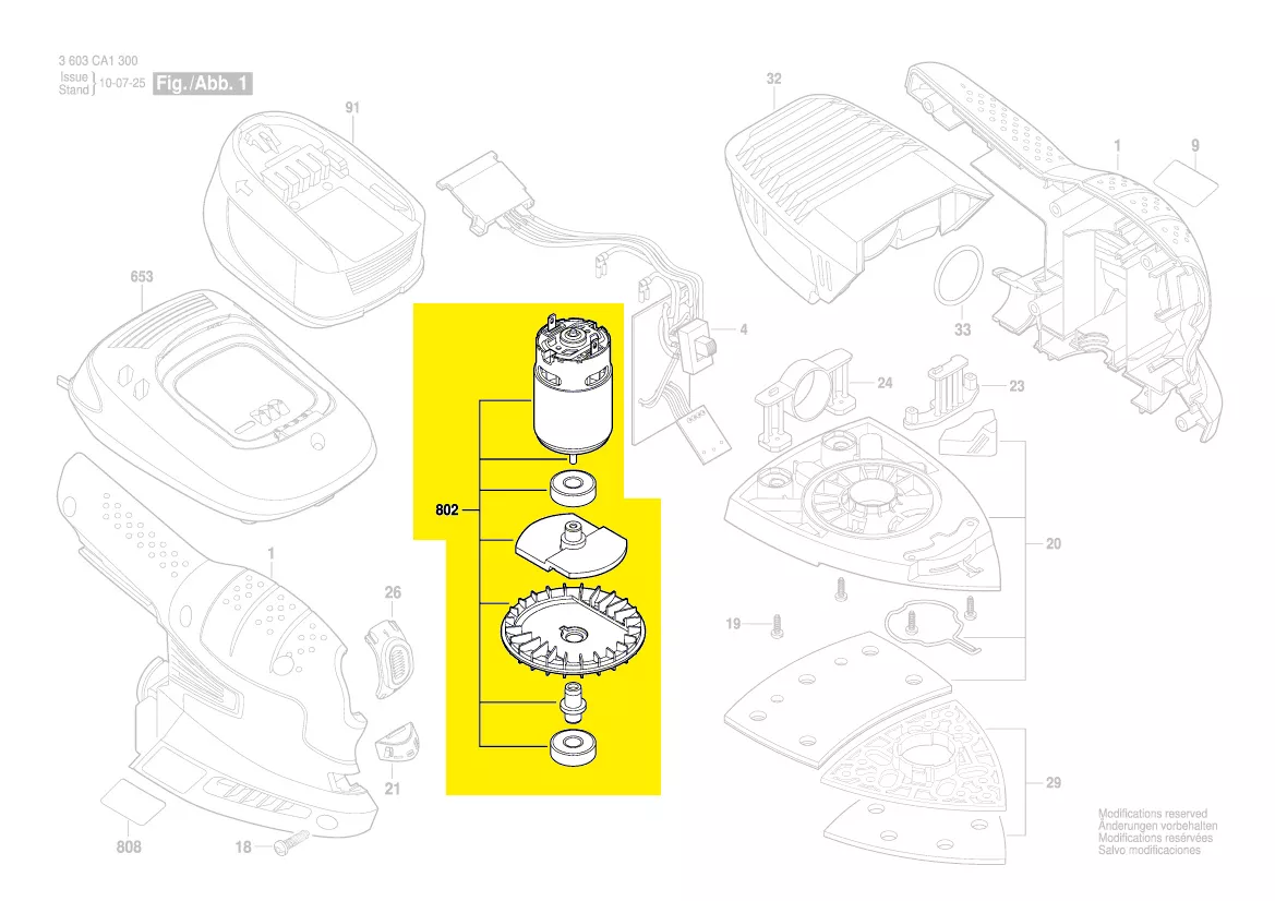 Moteur 18V réf. 2 609 004 217 Bosch pour PSM 18 LI